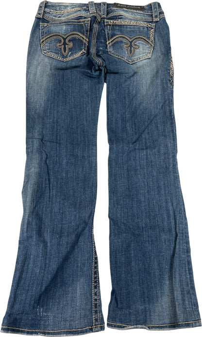 Rock Revival Women’s Medium Wash Rhinestone Alanis Bootcut Denim Jeans - 30