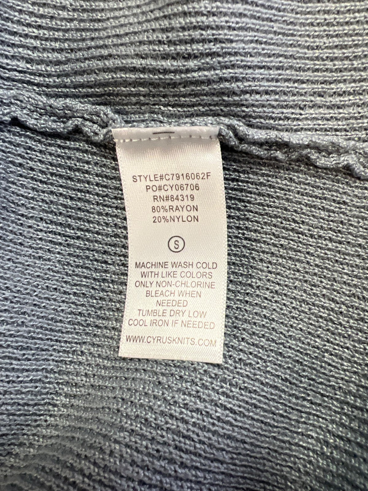 Cyrus Women’s Blue Long Sleeve Open Front Cardigan Sweater - S