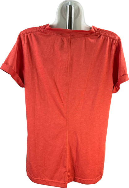 The North Face Women’s Orange FlashDry Short Sleeve V-Neck Athletic Shirt - L