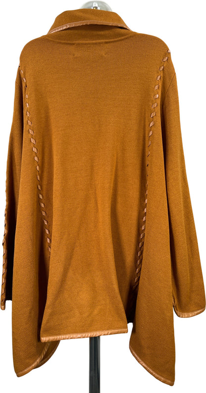 Patricia Nash Women’s Brown Woven Open Sleeve Cape Sweater - XS/S