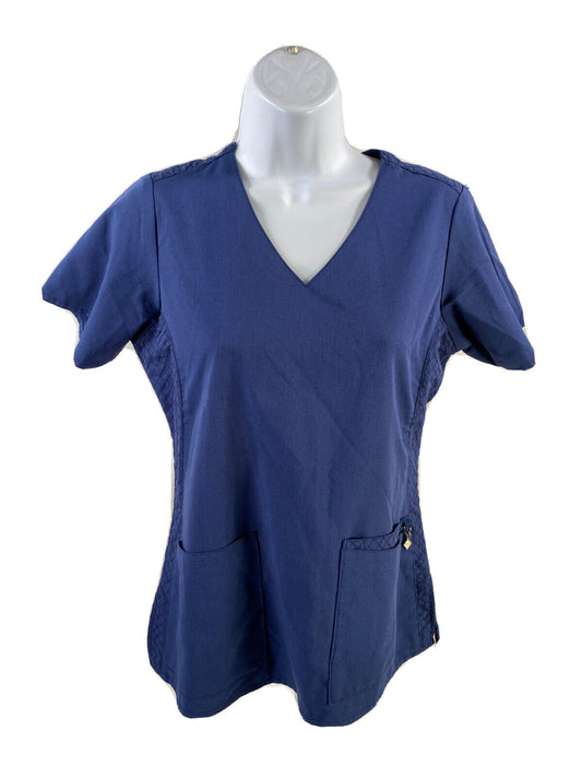 Vera Bradley Camisa médica azul marino con cuello en V para mujer - XS