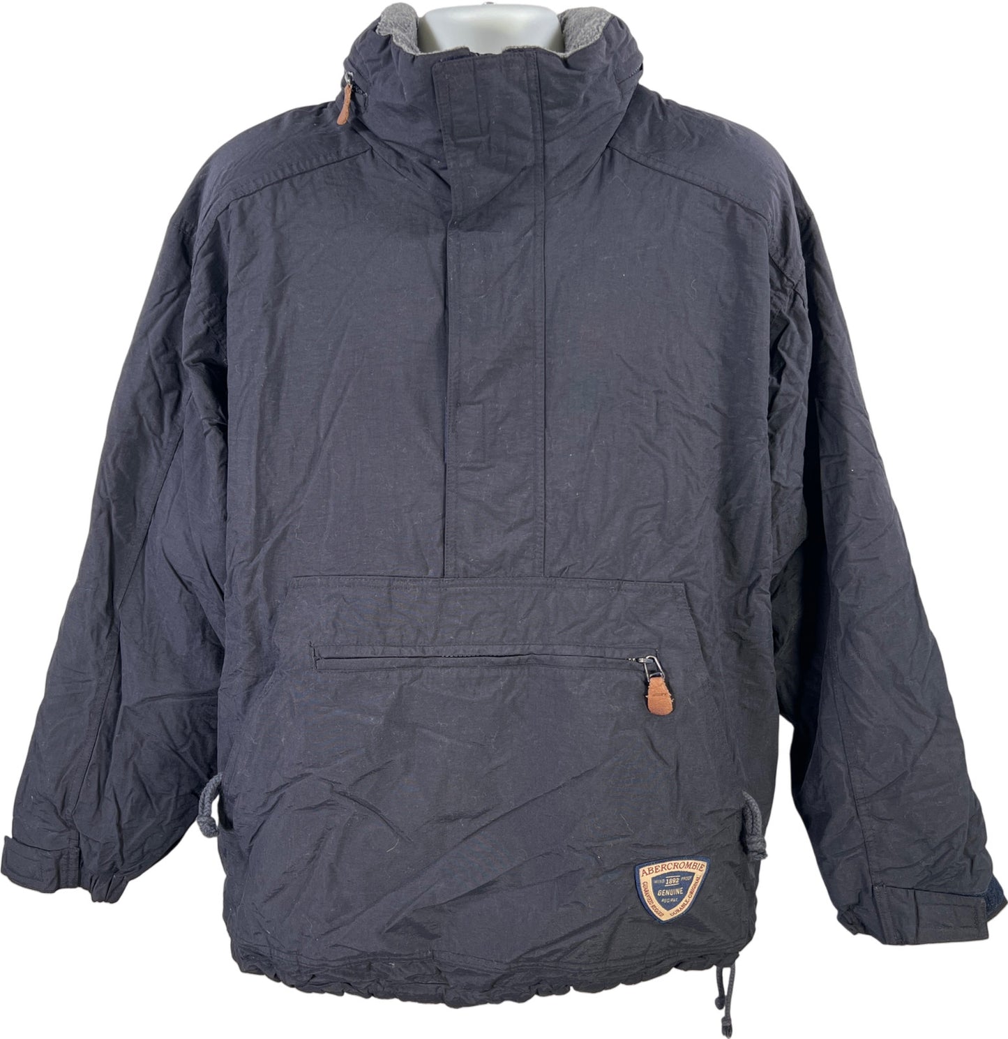 Abercrombie and Fitch Men’s Blue Fleece Lined 1/4 Zip Pullover Anorak Jacket - M