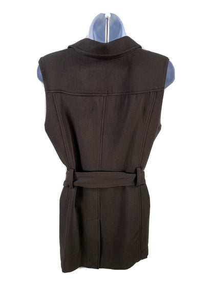 Simply Vera Wang Women's Black Tie Front Button Vest Jacket - M