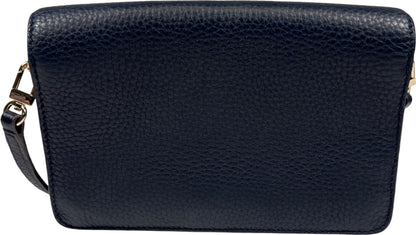 Tory Burch Women’s Blue Leather Bombe T Crossbody Purse W/ Removable Strap