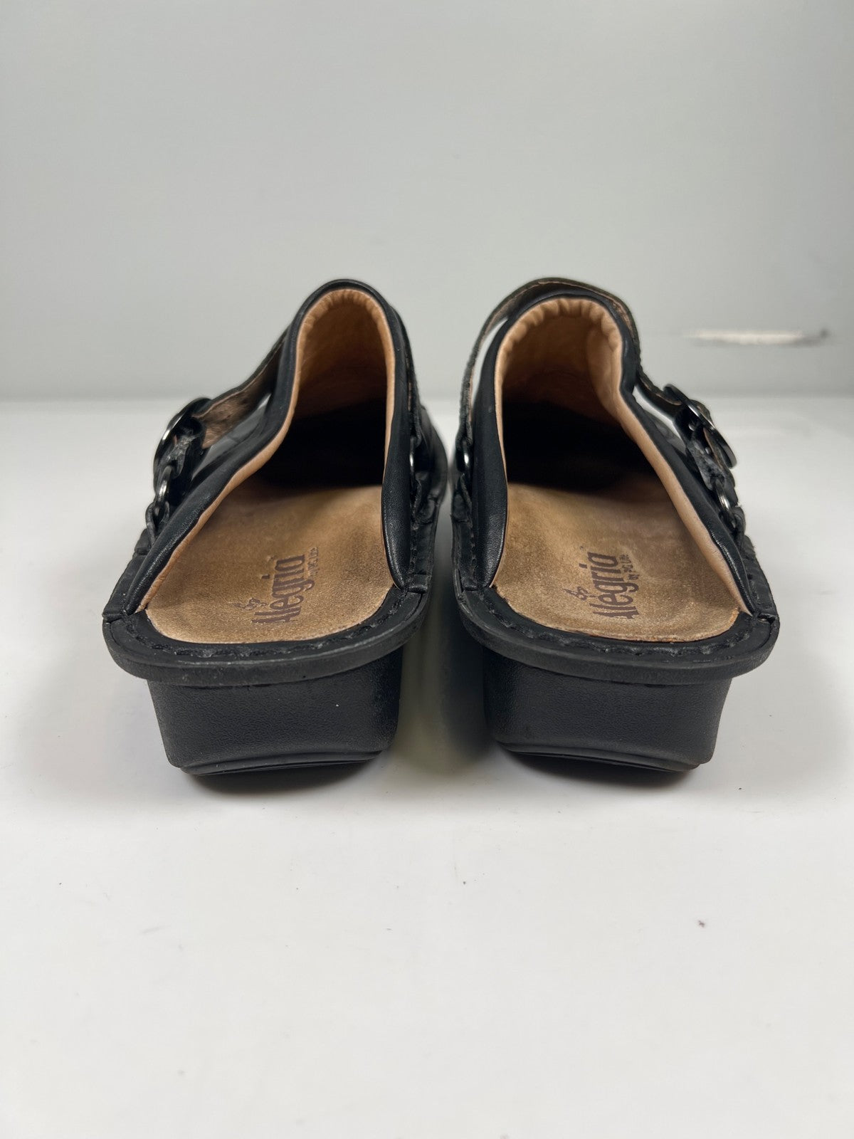 Alegria Women’s Black Leather Seville Slip On Clogs - 42/US 11