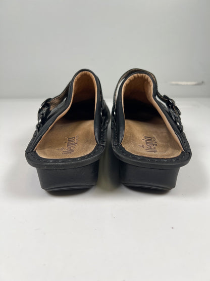 Alegria Women’s Black Leather Seville Slip On Clogs - 42/US 11