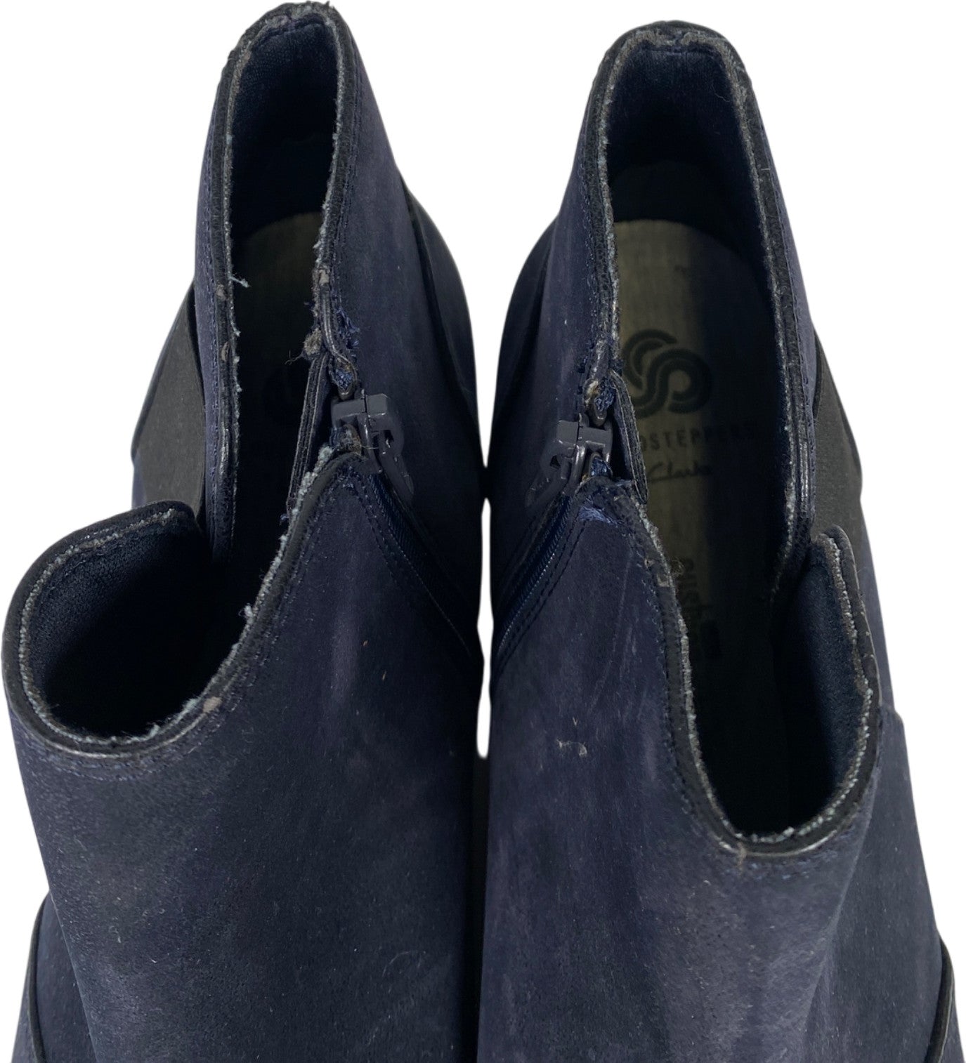 Clarks Cloudsteppers Women’s Blue Caddell Tropic Wedge Booties - 8