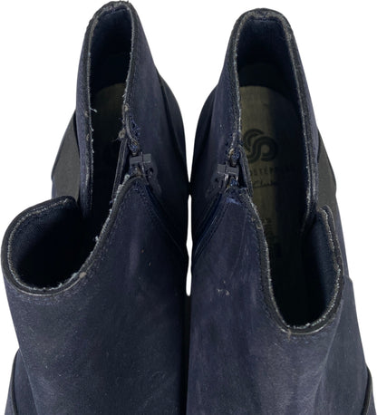 Clarks Cloudsteppers Women’s Blue Caddell Tropic Wedge Booties - 8