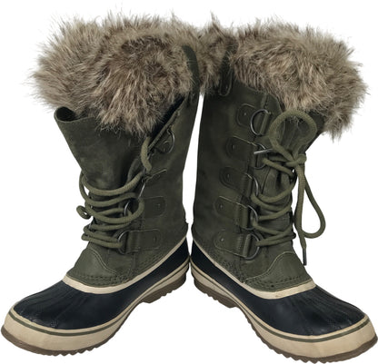 Sorel Women’s Green Joan of Arctic Faux Fur Trim Winter Boots - 8