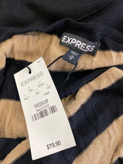 Express Women’s Brown/Black Striped Sleeveless Thin Knit Sweater Dress - M