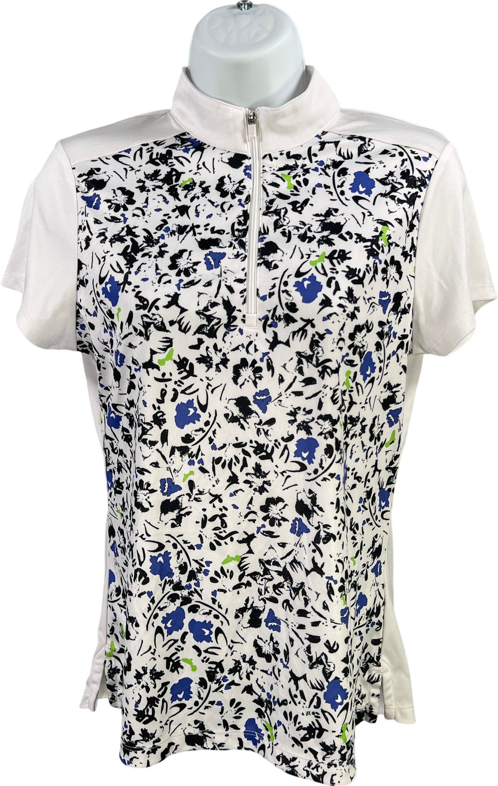 Callaway Women’s White 1/4 Zip Short Sleeve Athletic Golf Shirt - S