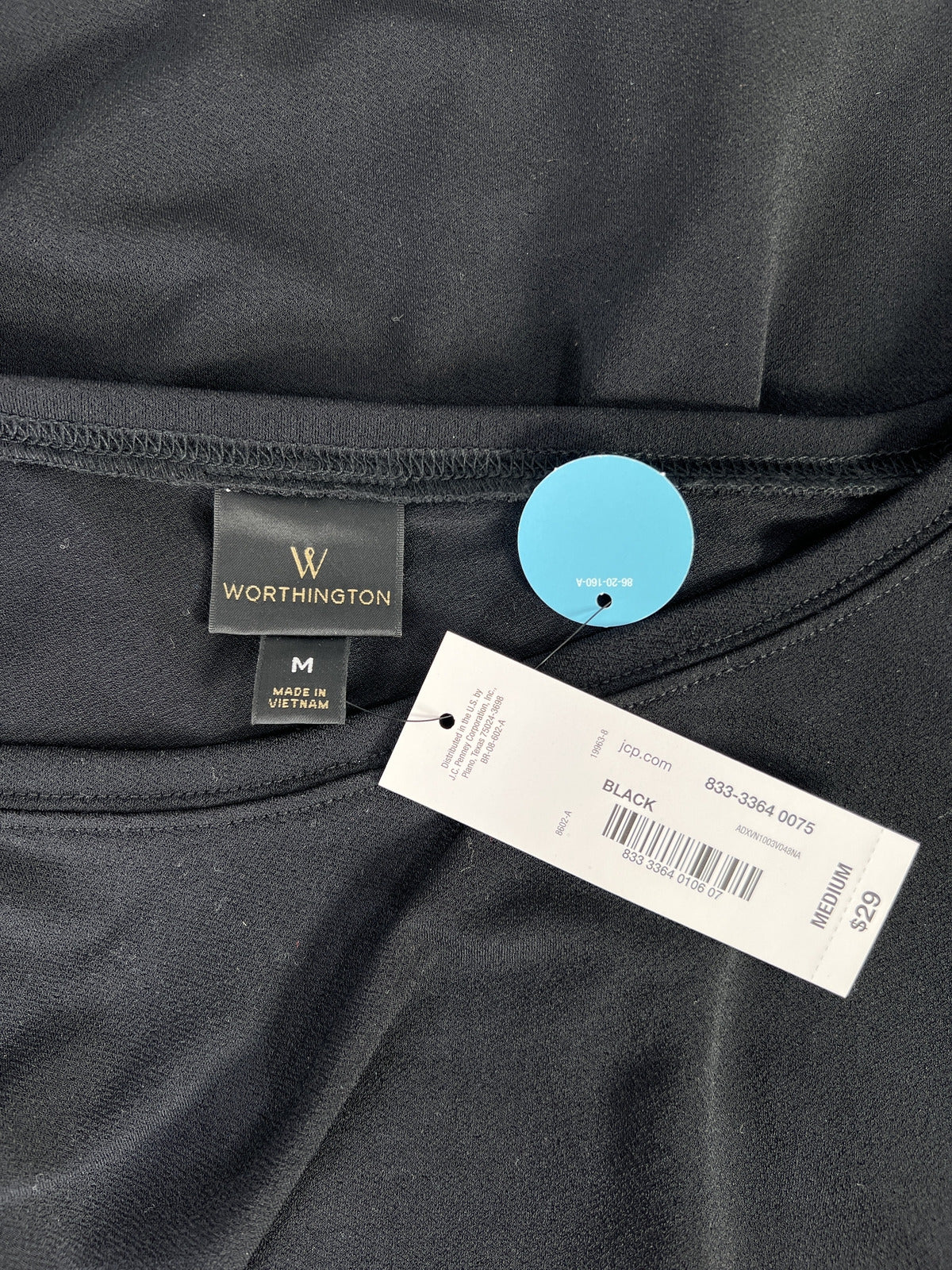 NEW Worthington Women’s Black 1/2 Slit Sleeve Blouse - M