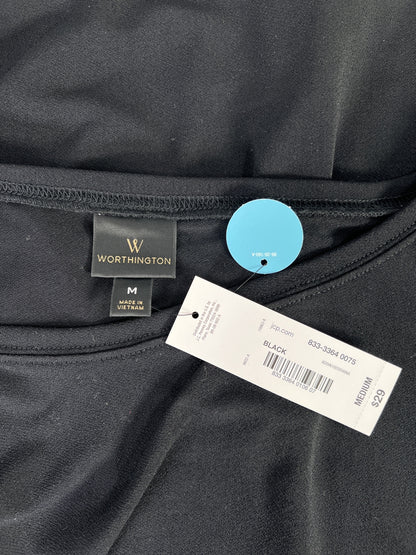 NEW Worthington Women’s Black 1/2 Slit Sleeve Blouse - M