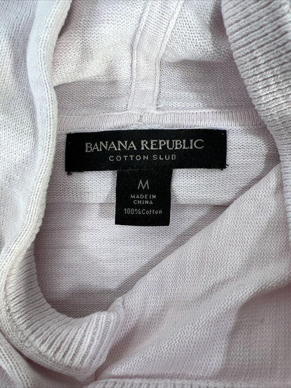 Banana Republic Men's Light Pink Cotton Slub Hoodie - M