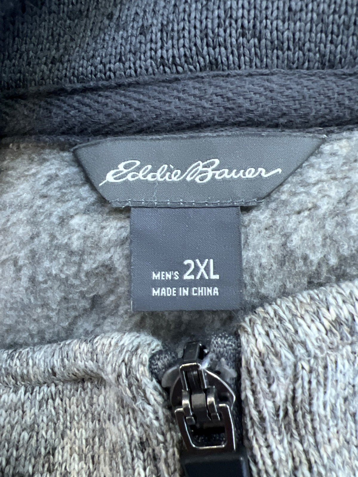 Eddie Bauer Men’s Gray Long Sleeve 1/4 Zip Pullover Sweater - 2XL