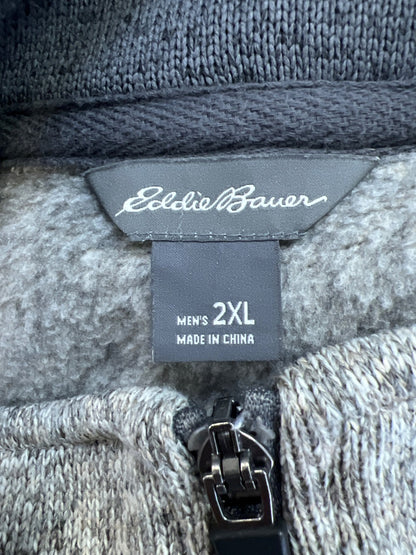 Eddie Bauer Men’s Gray Long Sleeve 1/4 Zip Pullover Sweater - 2XL