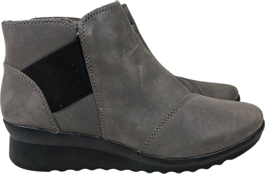 Clarks Cloudsteppers Women’s Gray Caddell Tropic Wedge Ankle Booties - 7.5