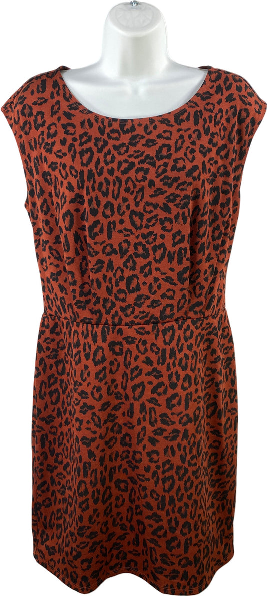 Nine West Women’s Brick Red Leopard Print Sheath Dress - M