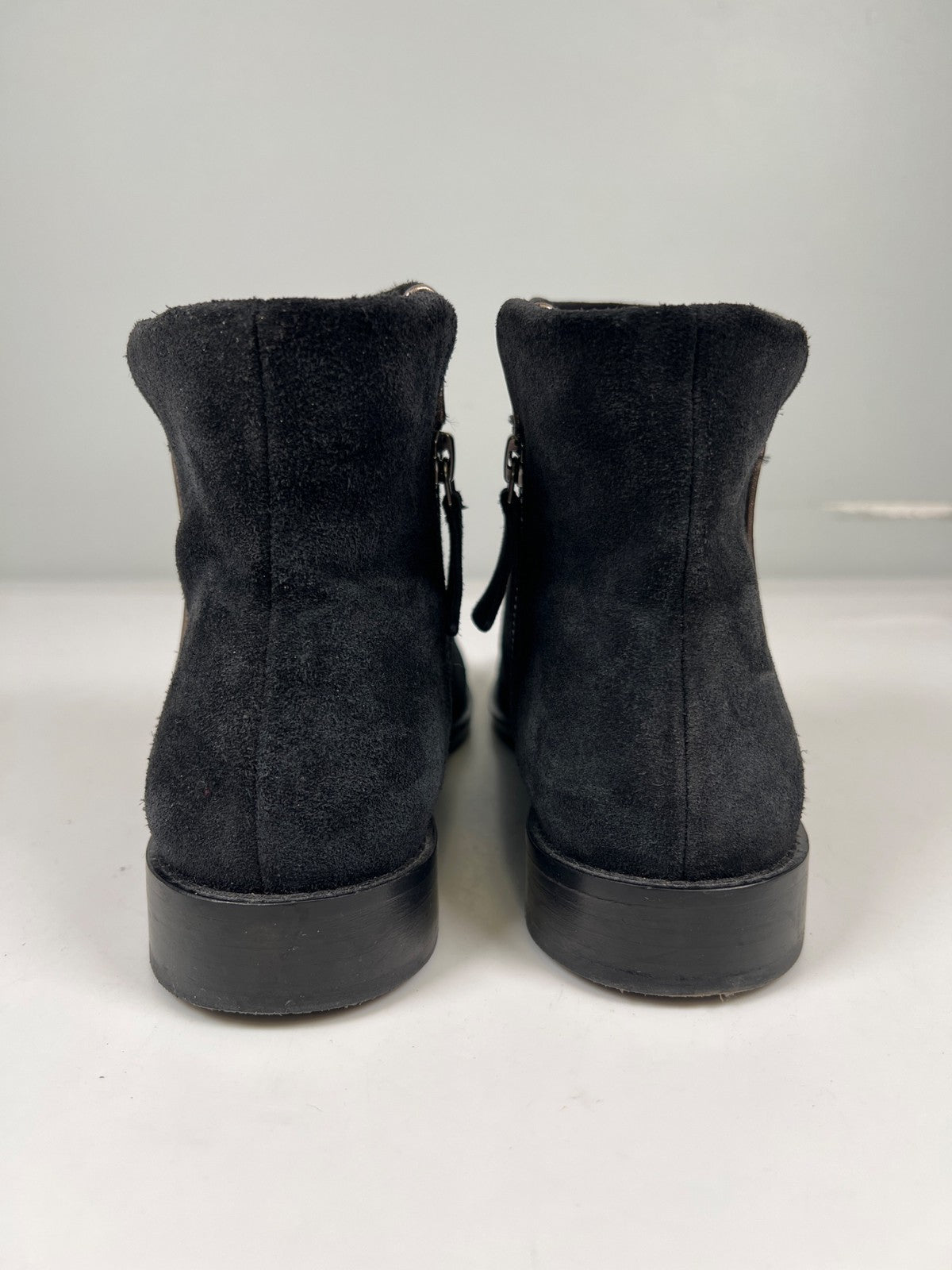 Johnston and Murphy Women’s Black Suede Liliana Ankle Boots - 8