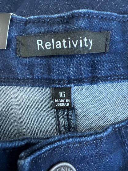 Relativity Women’s Dark Wash Super Soft Straight Denim Jeans - 16