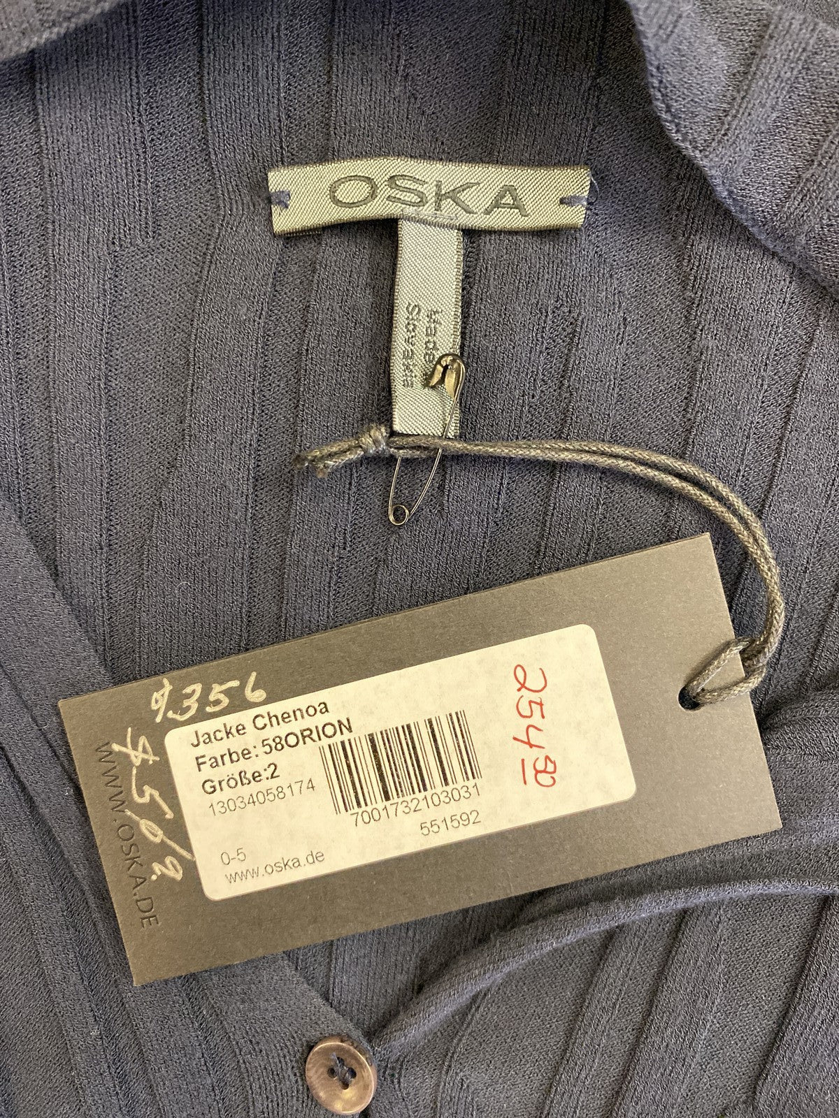 OSKA Women’s Blue Long Sleeve Button Up Long Cardigan Sweater - 2