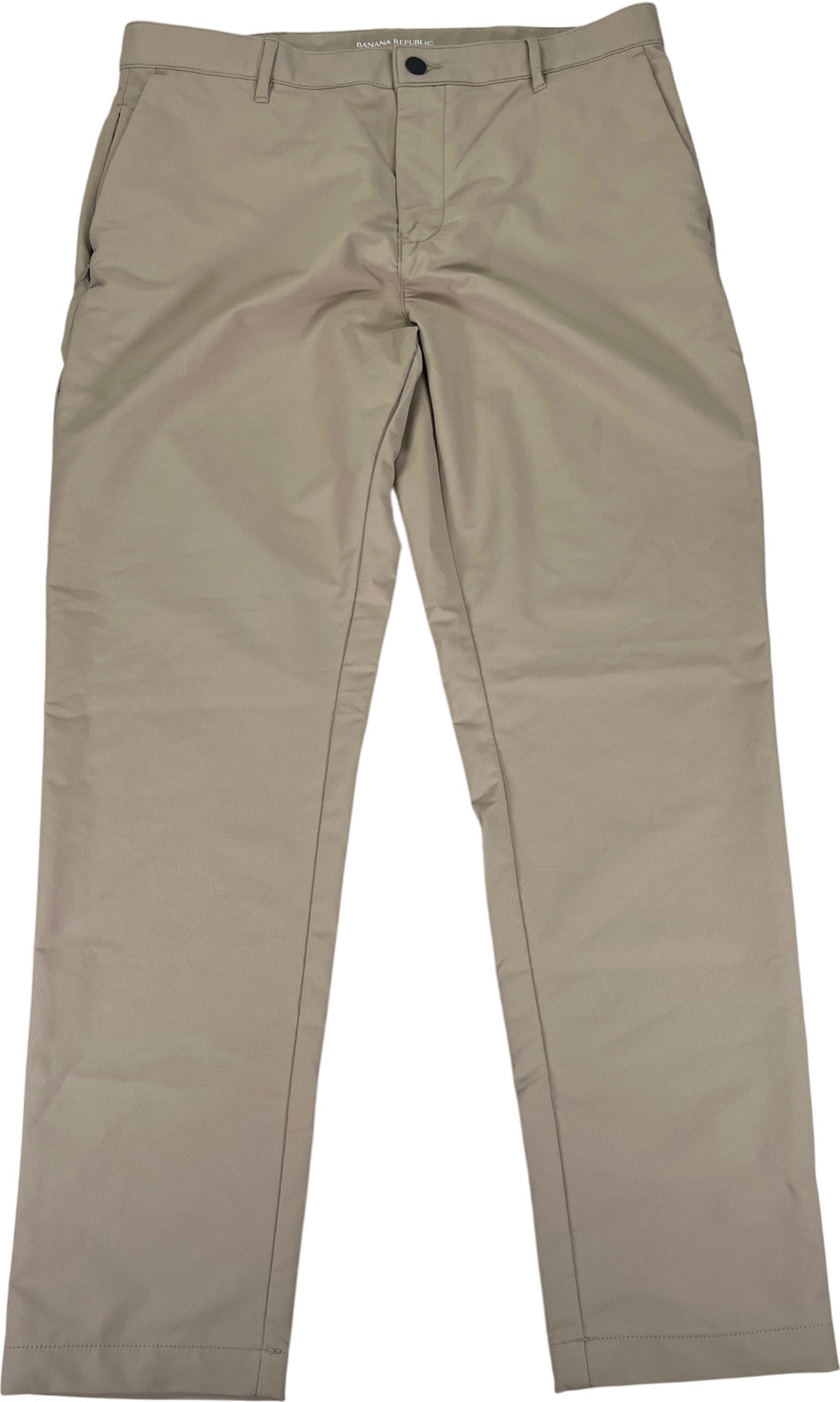 Banana Republic Men’s Beige Flat Front Slim Fit Traveler Pants - 36x32