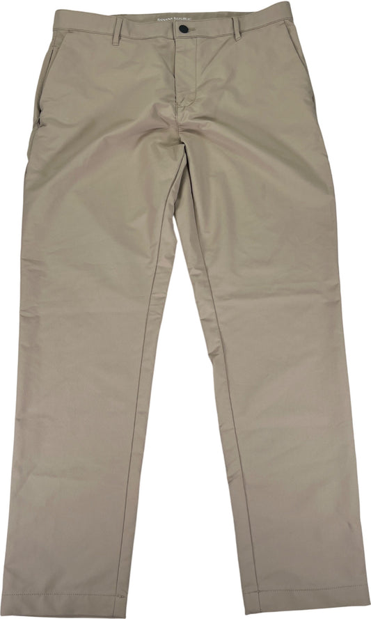 Banana Republic Men’s Beige Flat Front Slim Fit Traveler Pants - 36x32