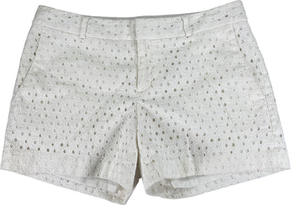 Banana Republic Women’s White Eyelet Lined Hampton Shorts - 4
