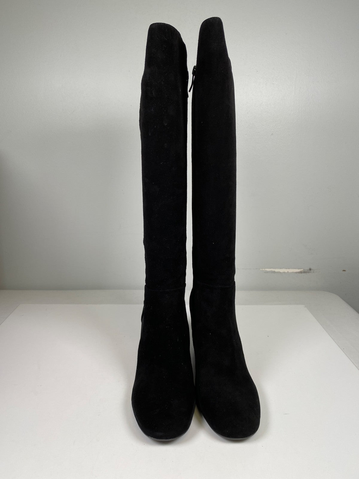 Easy Spirit Women’s Black Suede Bionti Side Zip Tall Riding Boots - 8