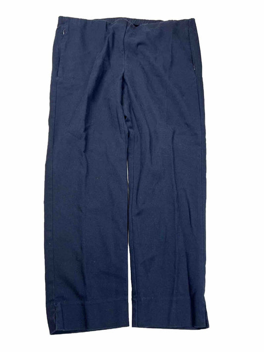 J. Jill Women's Navy Blue Essential Cotton Stretch Pants - Petite 16