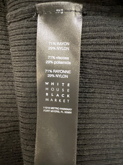 White House Black Market Women’s Black Long Sleeve Ribbed Sweater - M