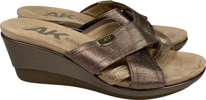 Anne Klein Women’s Bronze Metallic Peggy Wedge Sandals - 7