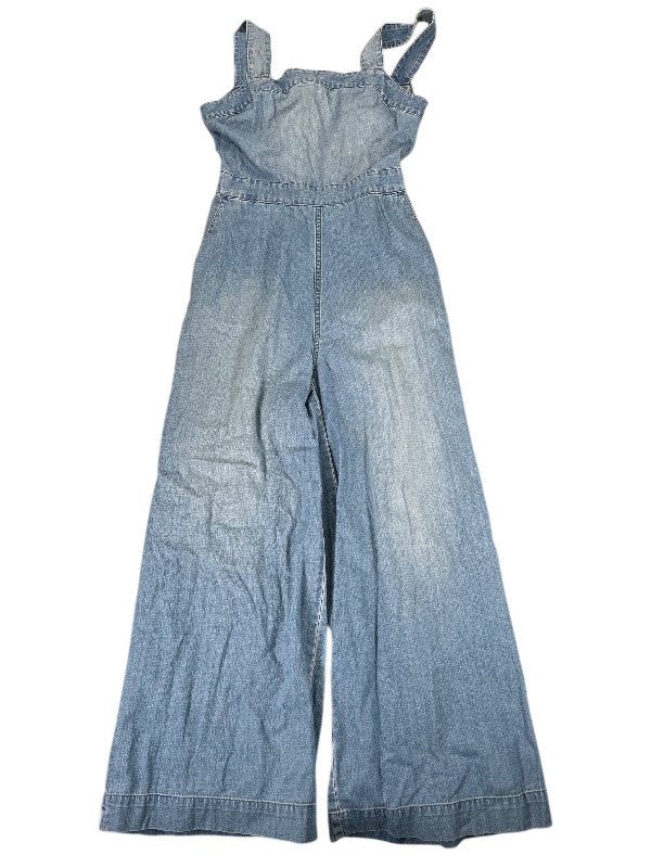 Madewell Women's Blue Chambray Apron Bow Back Jumpsuit - 00