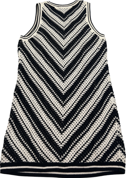 NEW Gap Women’s White/Black Sleeveless Knit Sweater Dress - L Petite