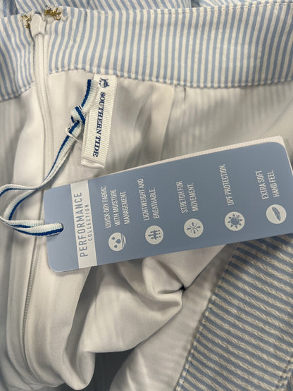 NEW Southern Tide Women’s Blue/White Stripe Seersucker Ruffle Skirt - 6