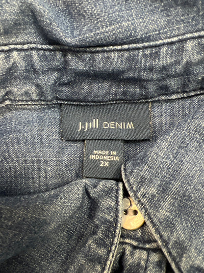 J.Jill Denim Women’s Blue Chambray Button Up Shirt - Plus 2X