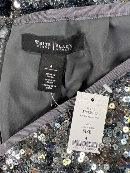 White House Black Market Women’s Gray Sequin Mini Skirt - 4