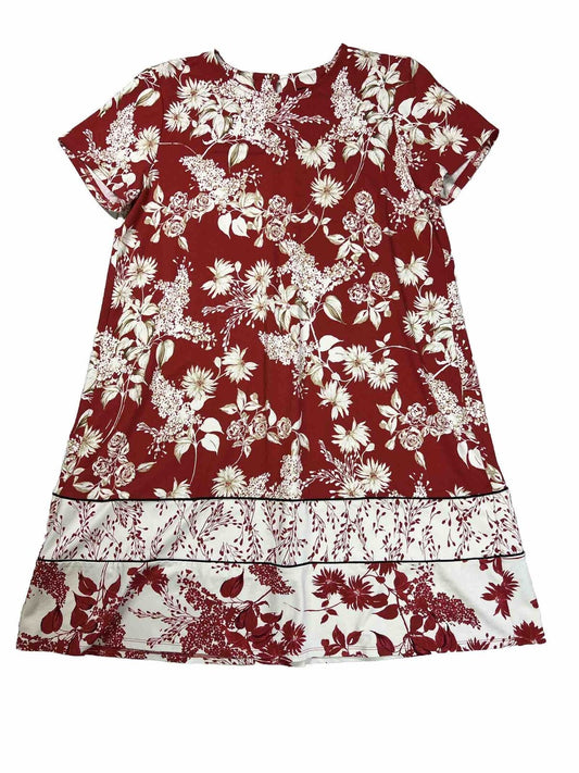 J. Jill Women's Red Floral Wearever Collection Shift Dress - Petite M