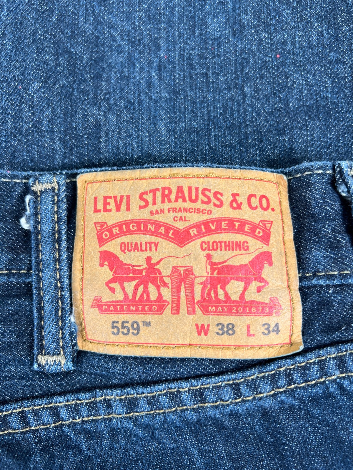 Levi’s Men’s Dark Wash 559 Relaxed Fit Denim Jeans - 38x34