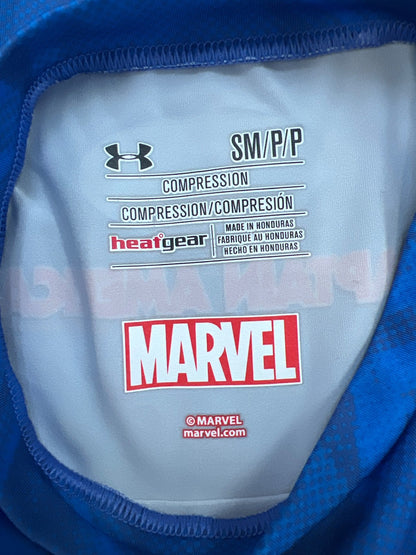 Under Armour Men’s Blue/Red Captain American Compression Athletic Shirt - S