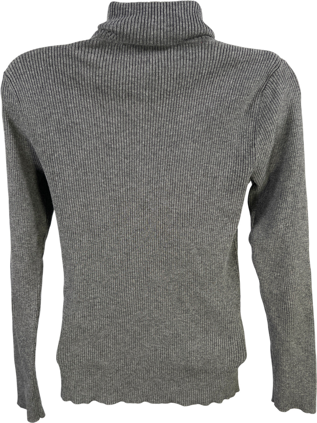 Chico’s Women’s Gray Ribbed Long Sleeve Mock Neck Sweater - 0/US S
