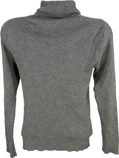 Chico’s Women’s Gray Ribbed Long Sleeve Mock Neck Sweater - 0/US S