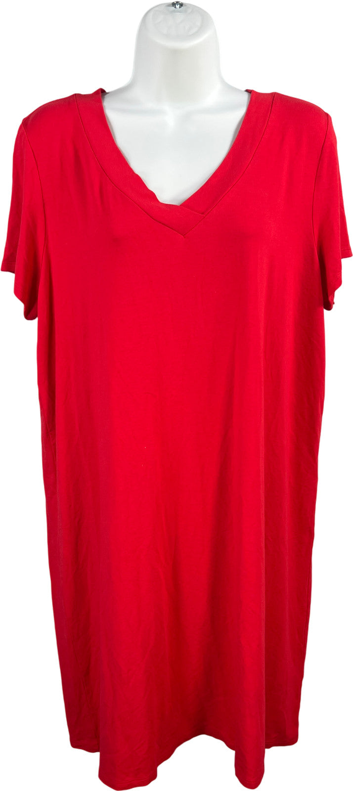 J.Jill Wearever Collection Women’s Red Short Sleeve T-Shirt Dress - L Petite