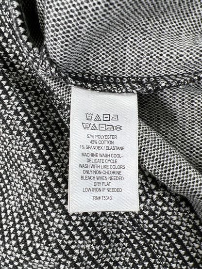 Tahari Women’s Black/White Pocket Front 3/4 Sleeve Shift Dress - S