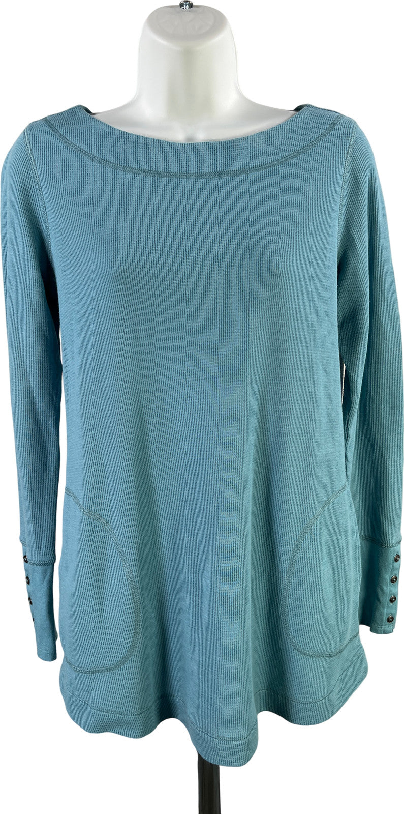 J.Jill Women’s Blue Long Sleeve Waffle Knit Shirt - XS