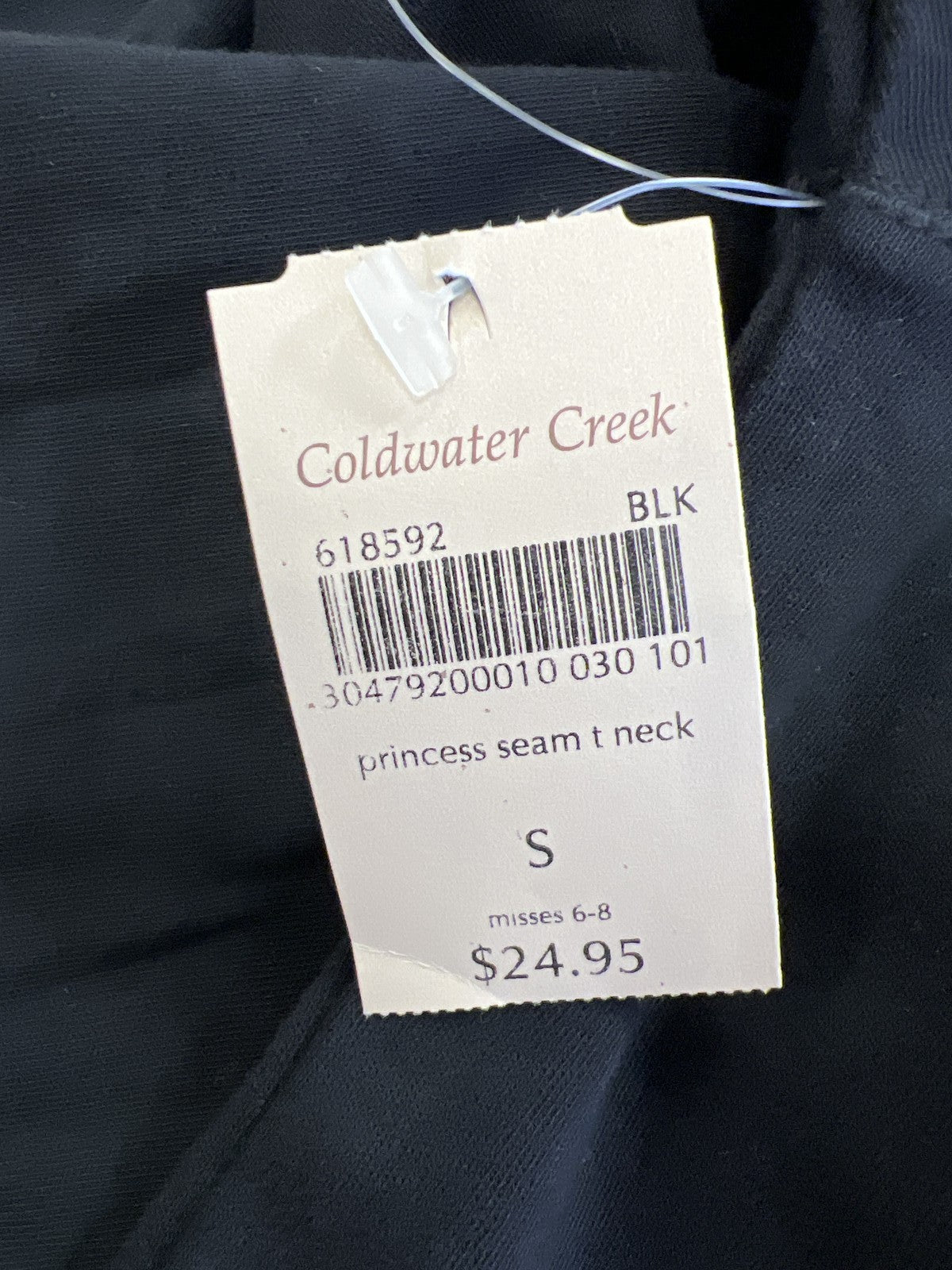 Coldwater Creek Women’s Black Princess Seam Long Sleeve Turtleneck T-Shirt - S