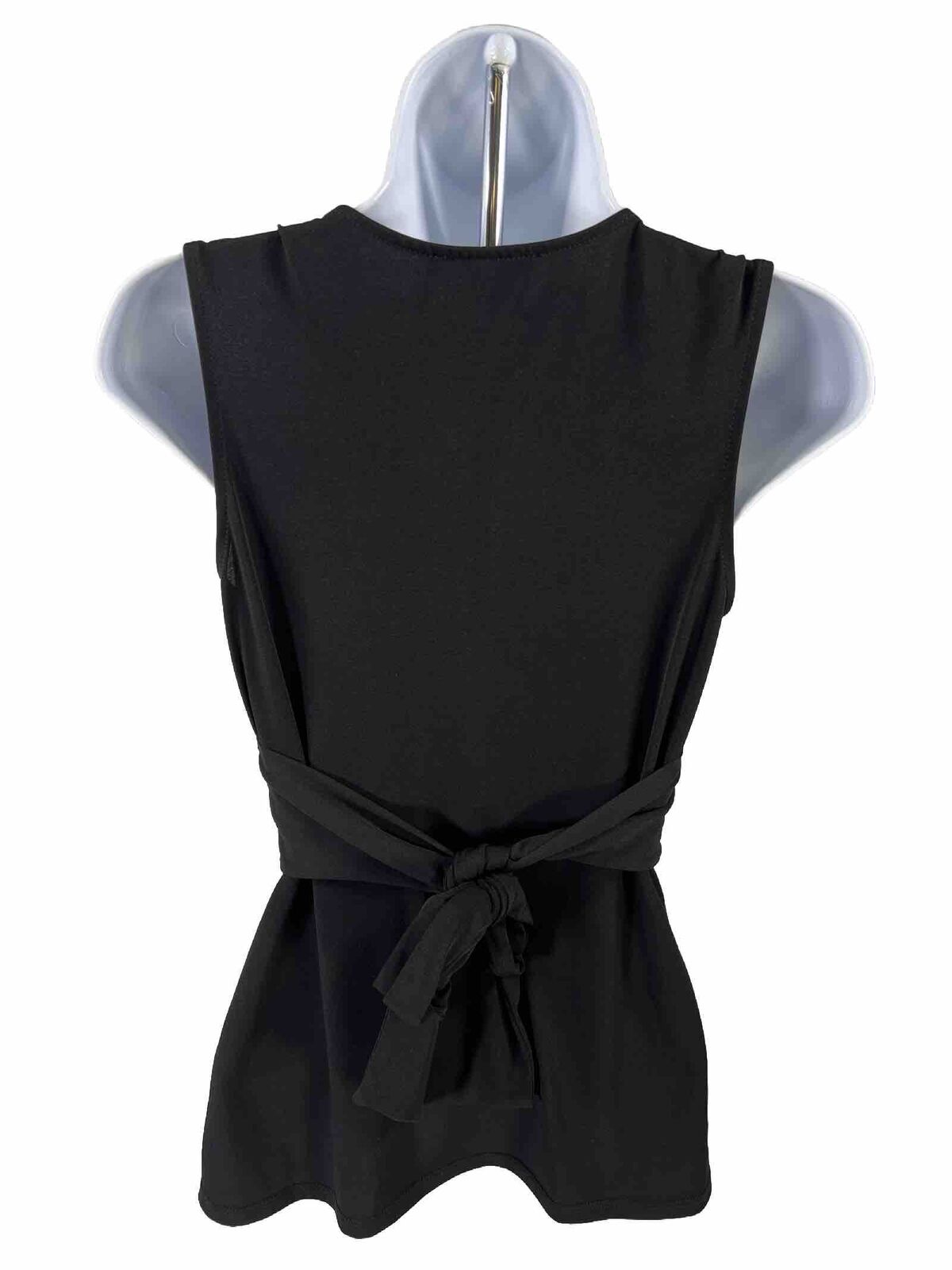 White House Black Market Women's Black Sequin Tie Sleeveless Top - XS