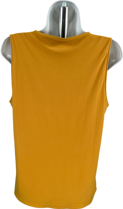 White House Black Market Women’s Yellow/Gold Lace Up Tank Top Blouse - M