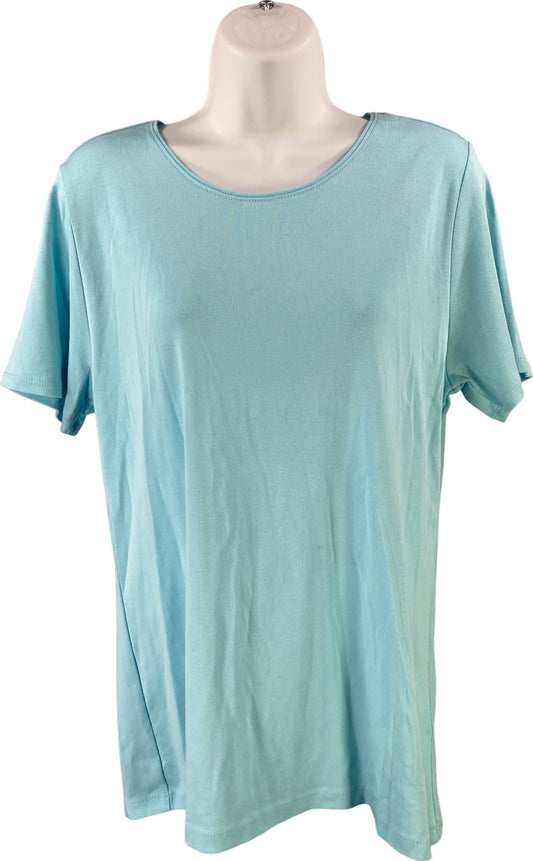 NEW J.Jill Women’s Blue Perfect Pima Short Sleeve T-Shirt - L