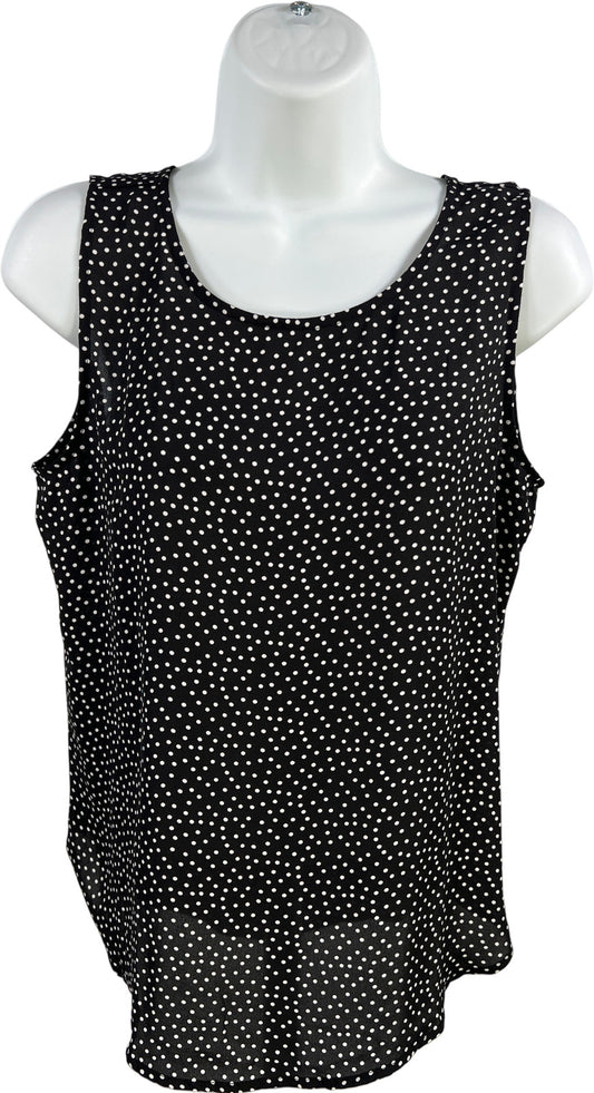 LOFT Women’s Black Polka Dot Tie Back Tank Top Blouse - XS